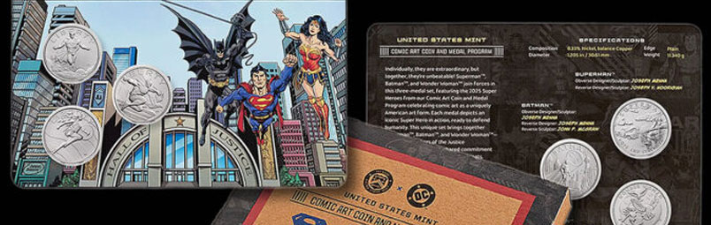 U.S. Mint Opens Subscriptions for Comic Art Three-Medal Set