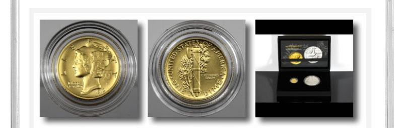 Photos Show Best of the Mint Mercury Dime Gold & Silver Set