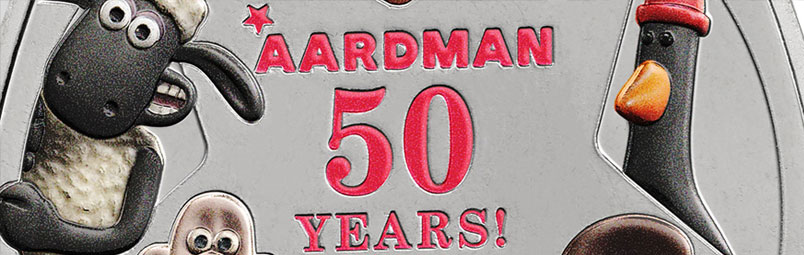 Aardman Creations on a 50 Pence Collectable Coin